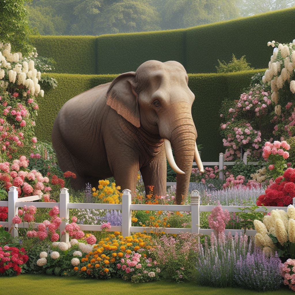an elephant in the garden